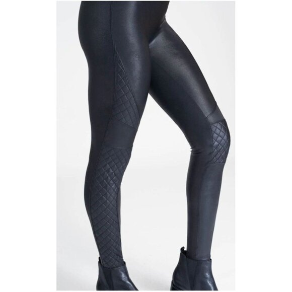 SPANX Pants - Spanx‎ Womens S Quilted Faux Leather Leggings in Very Black